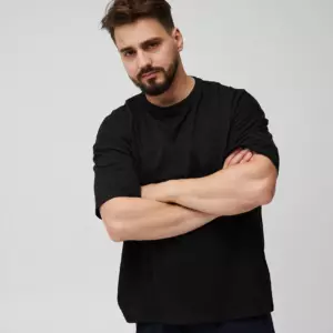 Футболка черная AbraTex Oversize 100% хлопок 180г