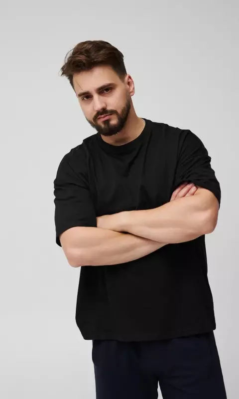 Футболка черная AbraTex Oversize 100% хлопок 180г