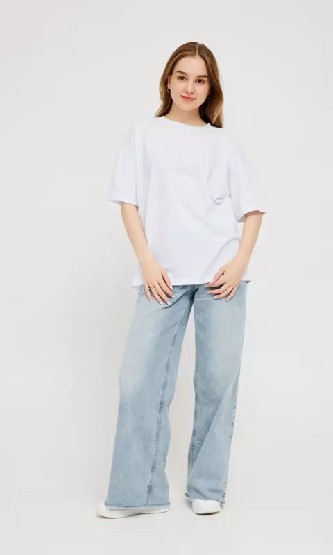 Футболка белая AbraTex Oversize 100% хлопок 180г женская